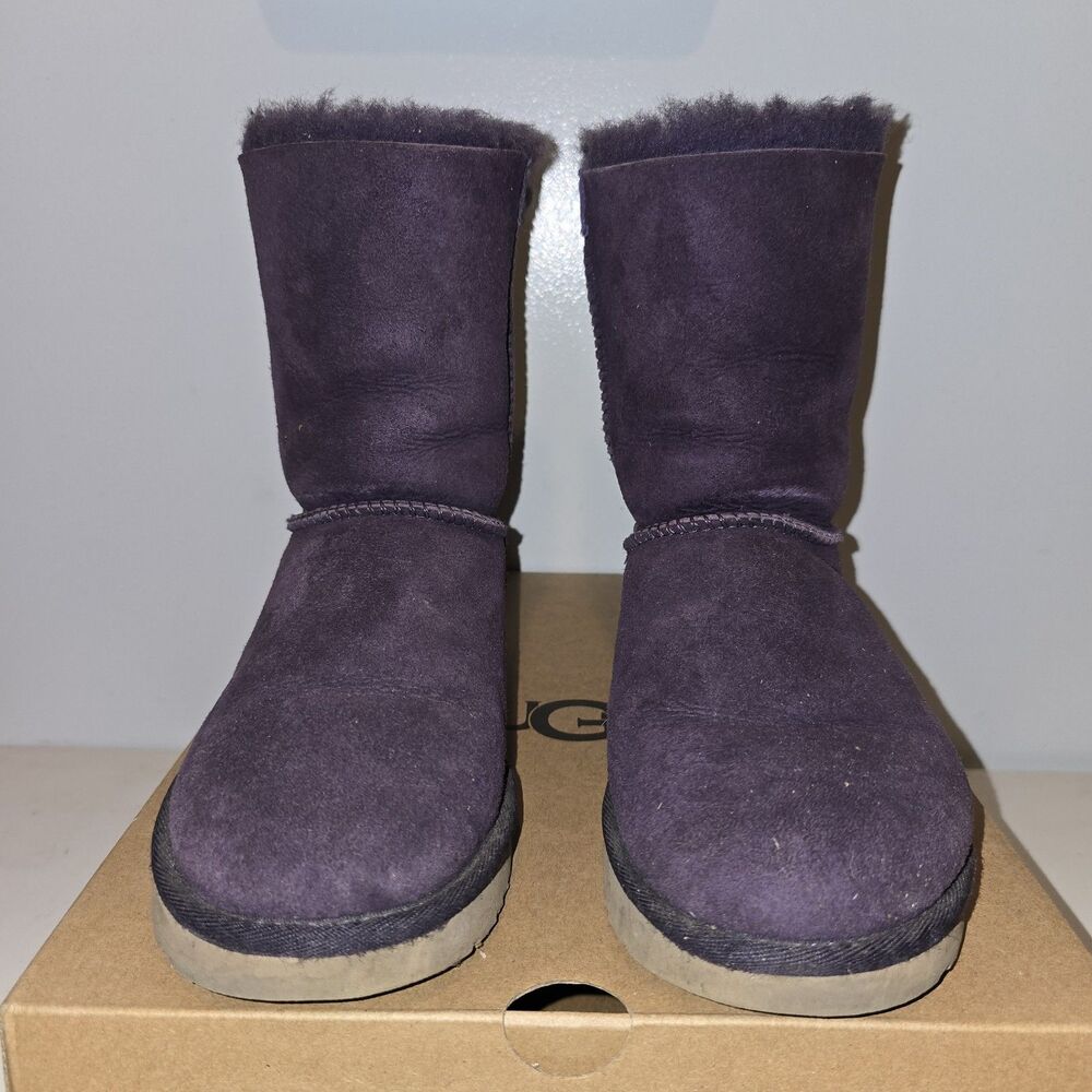 UGG Women's Bailey Bow II Water-Resistant Suede Boots-Purple. Size  7
